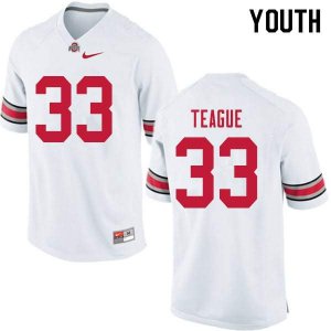 Youth Ohio State Buckeyes #33 Master Teague White Nike NCAA College Football Jersey Super Deals SIB2744DW